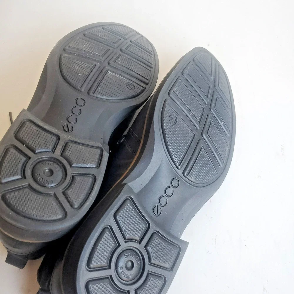 ECCO Chukka Boots Mens 10 EU‎ 43 Black Leather Lace Up Lightweight